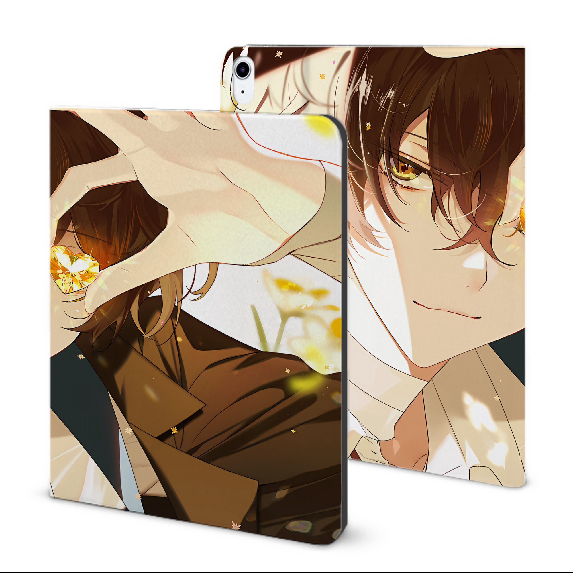 （画像用） 文豪ストレイドッグス Bungo Stray Dogs IPad ケース ブック型 PUレザー TPU 耐衝撃 軽量 薄型 ペン収納なし 全面保護 IPad 各モデル対応